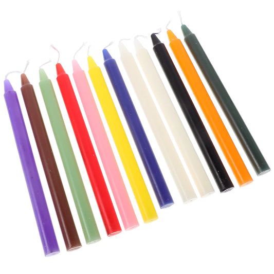 12Pcs Colored Colored Candles Candles Long Taper Candles Paraffin Candles Home Decor Party Candles Holiday Candles Candles