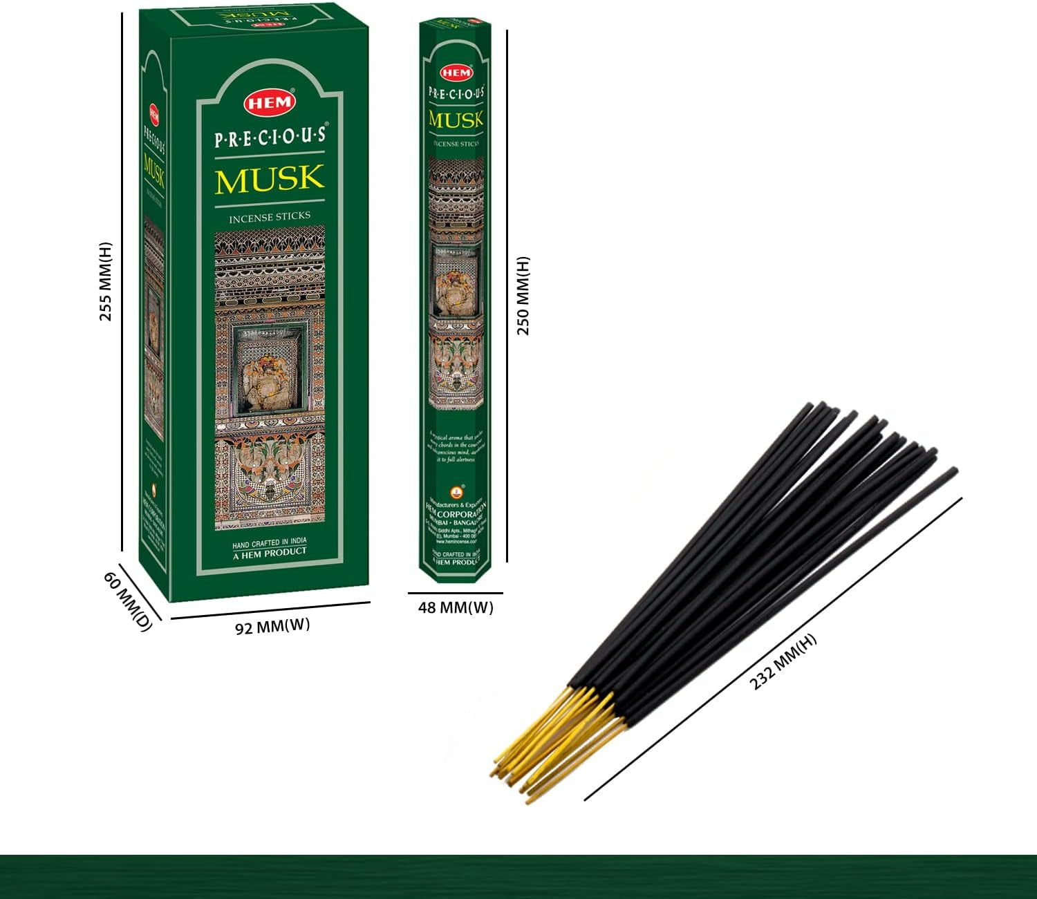 Precious Musk Fragrance Incense Sticks, 120 Count