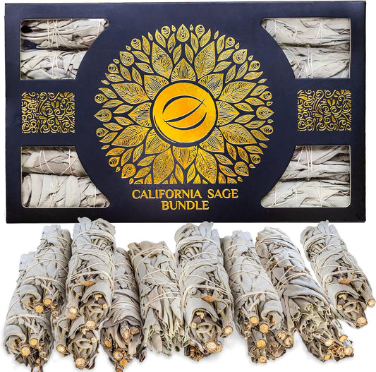 Premium California White Sage Smudge Sticks 4 Inch (10 Pack) — White Sage Smudge Kit for Home Cleansing, Meditation, Yoga, Energy Healing — Grown and Packaged in the USA